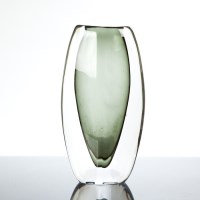 Lot 213 - ORREFORS VICKE LINSTRAND CASED GLASS VASE with...