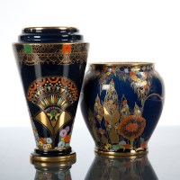 Lot 226 - TWO CARLTON WARE VASES the Egyptian fan vase,...