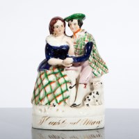 Lot 236 - VICTORIAN STAFFORDSHIRE FIGURE OF 'HIGHLAND...