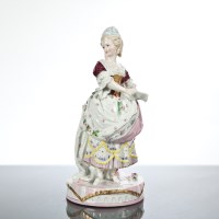 Lot 266 - 19TH CENTURY CONTINENTAL GILT PORCELAIN FIGURE...