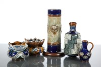 Lot 271 - FIVE ROYAL DOULTON STONEWARE ITEMS including...