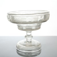 Lot 296 - 19TH CENTURY IRISH CUT GLASS PEDESTAL BOWL...