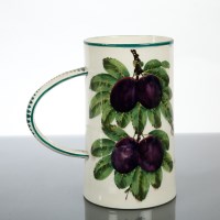 Lot 301 - WEMYSS PLUM PATTERN TANKARD painted and...