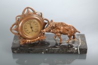 Lot 350 - SPELTER GENTLEMEN'S DESK THERMOMETER modelled...