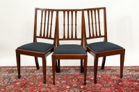 Lot 373 - EDWARDIAN SET OF SEVEN MAHOGANY RAIL BACK...