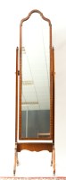 Lot 409 - 20TH CENTURY MAHOGANY CHEVAL MIRROR 165cm high