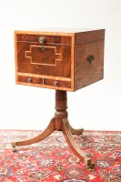 Lot 414 - LATE REGENCY SATINWOOD CROSSBANDED MAHOGANY...