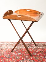 Lot 415 - VICTORIAN MAHOGANY BUTLER'S TRAY and folding...