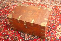 Lot 422 - VICTORIAN BRASS BOUND CAMPHOR CAMPAIGN CHEST...
