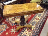 Lot 454 - WILLIAM IV BURR ELM TEA TABLE with folding top,...