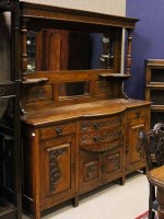 Lot 461 - ART NOUVEAU OAK HALL WARDROBE with carved...