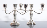 Lot 6 - PAIR OF ELIZABETH II SILVER CANDELABRA maker...
