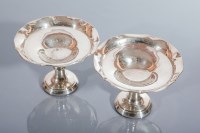 Lot 7 - PAIR OF SILVER CIRCULAR BONBON DISHES maker...