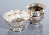 Lot 8 - EDWARDIAN SILVER DEMIFLUTED FERN POT maker...