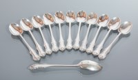 Lot 15 - TWELVE EDWARDIAN SILVER TEASPOONS maker J & J...