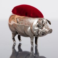 Lot 18 - SILVER NOVELTY PIN CUSHION in the form of a...
