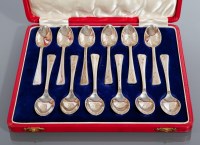 Lot 24 - SET OF TWELVE SILVER TEA SPOONS made by...