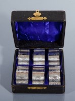 Lot 29 - SET OF SIX SILVER NAPKIN RINGS maker William...