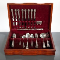Lot 31 - AMERICAN 37-PIECE PART SILVER CANTEEN maker...
