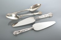 Lot 37 - TWO VICTORIAN SILVER QUEENS PATTERN TABLE...