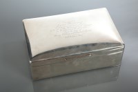 Lot 46 - LARGE SILVER CIGARETTE BOX makers Asprey & Co....