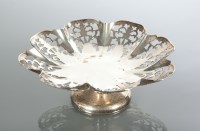 Lot 51 - SILVER PIERCED FOOTED BON BON DISH maker...