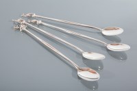 Lot 66 - SET OF FOUR WWF COCKTAIL SPOONS with animal...