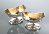 Lot 77 - PAIR OF GEORGE III SALT CELLARS maker Moses...