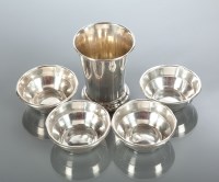 Lot 84 - SILVER BEAKER maker mark rubbed, Birmingham...