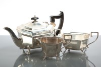 Lot 97 - EDWARDIAN SILVER TEA SET maker Viner's Ltd.,...