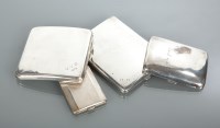 Lot 99 - COLLECTION OF FOUR SILVER CIGARETTE CASES...