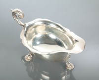 Lot 107 - EDWARDIAN SILVER SAUCE BOAT maker Manoah...