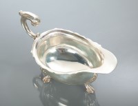 Lot 108 - EDWARDIAN SILVER SAUCE BOAT maker C J Vander,...