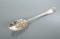 Lot 109 - 18TH CENTURY SILVER FRUIT SPOON maker and date...