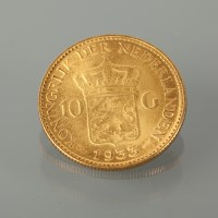 Lot 1010 - 10 GUILDER COIN DATED 1933