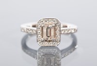 Lot 1105 - ORNATE CERTIFICATED DIAMOND SOLITAIRE RING the...