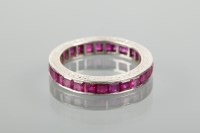 Lot 1113 - ART DECO RUBY FULL ETERNITY RING with channel...