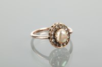 Lot 1134 - VICTORIAN PEARL AND DIAMOND CLUSTER RING with...
