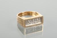 Lot 1153 - DIAMOND DRESS RING c.1970s, with a rectangular...