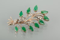 Lot 1165 - MID TWENTIETH CENTURY EMERALD AND DIAMOND...
