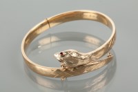 Lot 1213 - VICTORIAN STYLE SERPENT MOTIF BANGLE with...