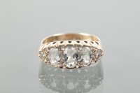 Lot 1220 - AQUAMARINE AND DIAMOND DRESS RING set with...