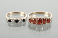 Lot 1242 - SAPPHIRE AND DIAMOND FIVE STONE RING set with...