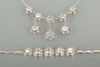 Lot 1243 - MID-TWENTIETH CENTURY MOONSTONE NECKLACE AND...