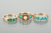 Lot 1253 - THREE VICTORIAN STYLE RINGS comprising one set...