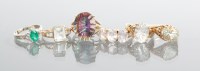 Lot 1284 - GROUP OF SIX GEM SET RINGS set with stones of...