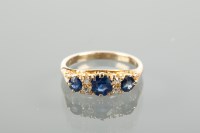 Lot 1301 - VICTORIAN SAPPHIRE AND DIAMOND RING set with...