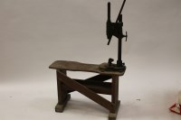 Lot 1247A - ANTIQUE WHISKY PRESS Wooden bench fitted with...