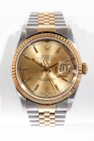 Lot 1057 - GENTLEMAN'S ROLEX OYSTER BI-METAL DATE JUST...