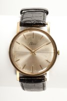 Lot 1077 - GENTLEMAN'S NINE CARAT GOLD ELCO WRIST WATCH...